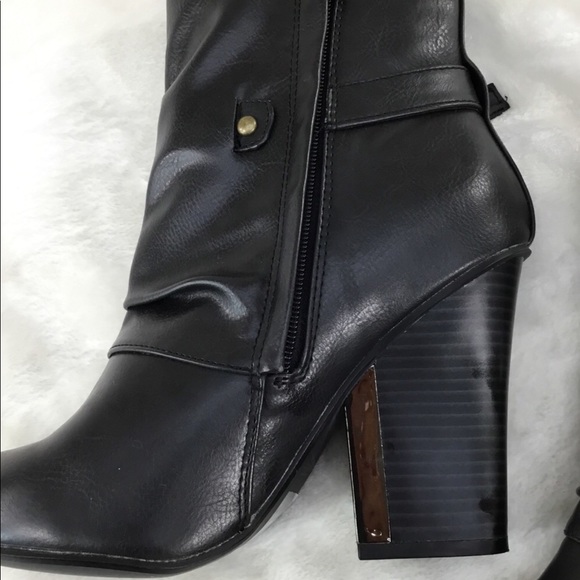 BNWOB BUMPER BLACK ALL VEGAN MOTO BOOT 8 - Picture 7 of 8